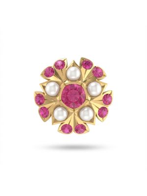 Floral Pearl Stone Stud