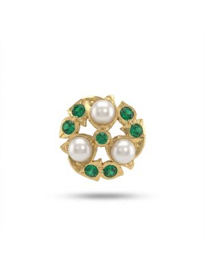 Floral Pearl Stone Stud