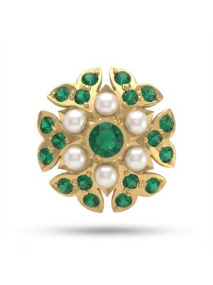 Floral Pearl Stone Stud