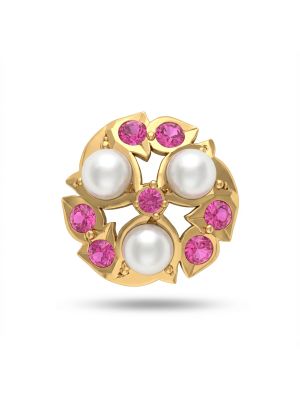 Floral Pearl Stone Stud
