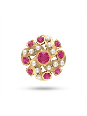 Floral Pearl Stone Stud