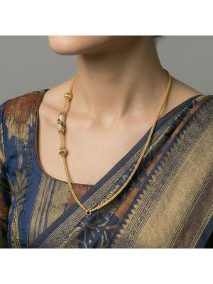 Antique Floral Mugappu Gold Chain