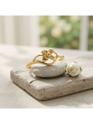 Ladies Radiant Floral Casting Gold Ring
