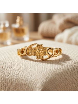 Ladies Floral Petal Casting Gold Ring