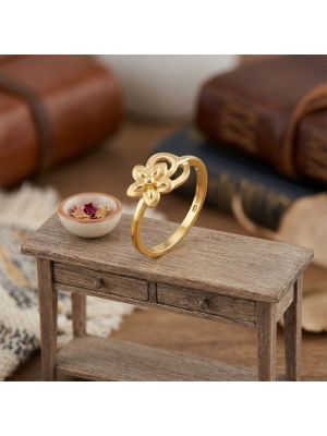 Ladies Dainty Blossom Casting Gold Ring