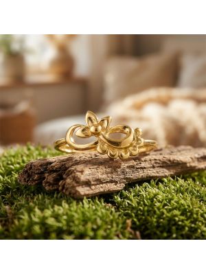 Ladies Floral Infinity Casting Gold Ring
