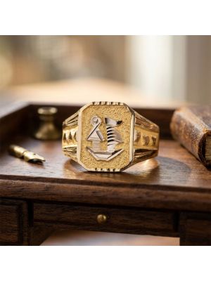 Ship Signet Gents Gold Ring