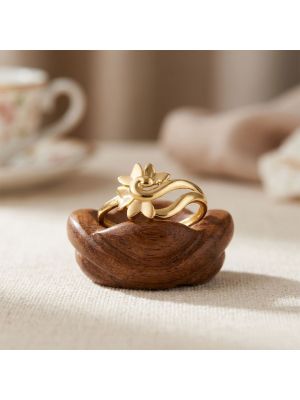 Artistic Lotus Casting Golden Ring