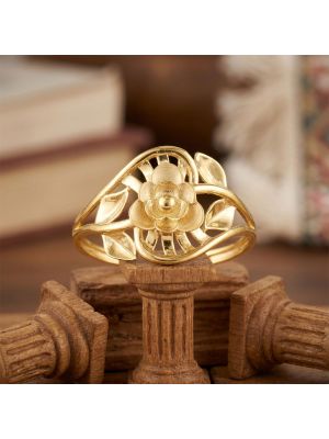 Rose Petal Ladies Casting Gold Ring