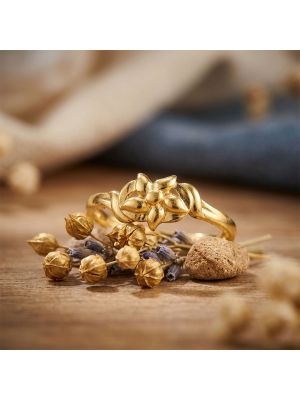 Artisan Flower Ladies Golden Ring