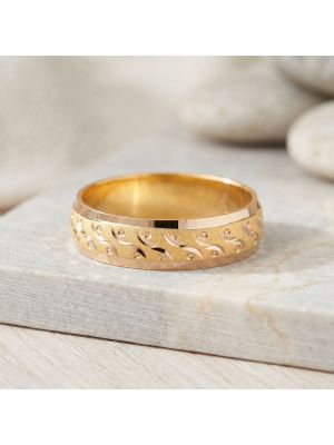 Carved Wave old wedding Ring