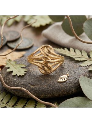 Modern Leaf Gold Ring
