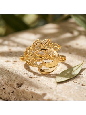 Floral Leaf Gold Ring
