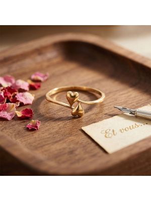 Twin Heart Bypass Ring Gold