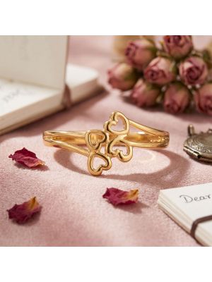 Modern Hearts Gold Ring