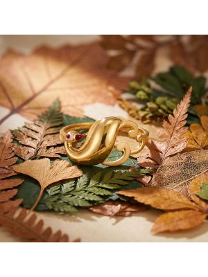 Enamel Peacock Gold Ring
