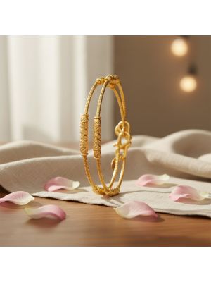 Textured Gold  Baby Bangle Pair