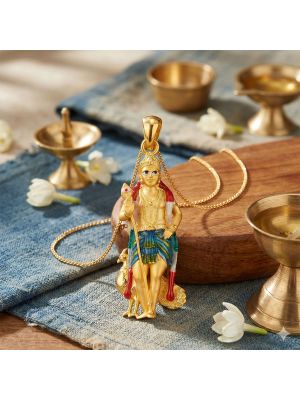 Tamil God Murugan Casting Gold Pendant