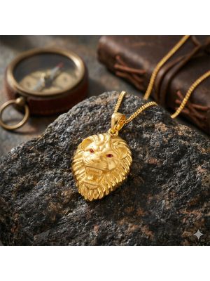 Majestic Alpha Lion Casting Gold Pendant