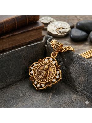 Sacred Multi-Gem Meenakshi Gold Dollar