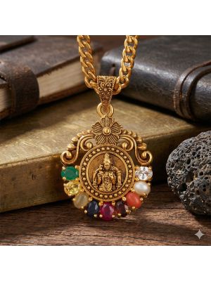 Traditional Navaratna Meenakshi Gold Dollar