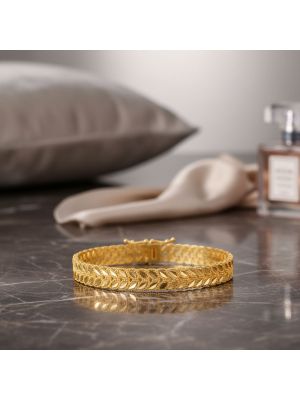 Modern Kuwait Leaf Gold Gadi 