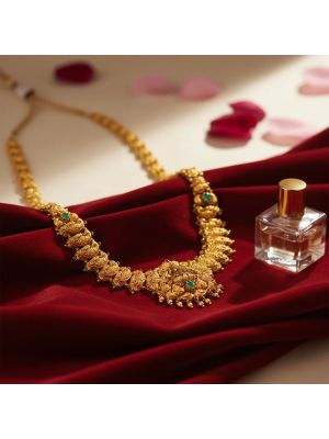 Antique Green Stone Pendant Malai