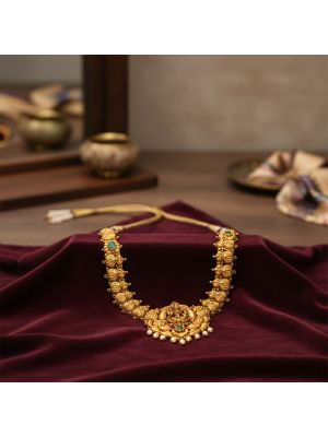 Lakshmi Green Gem Pendant Malai