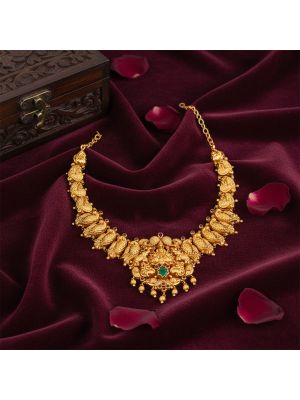 Green Gem Floral Pendant Malai