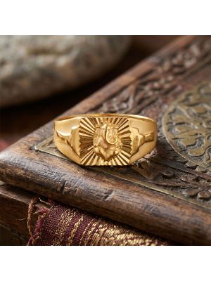 Lord Ganesh Spritual Casting Gold Ring