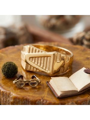 Modern Textured Mens Casting Gold Ring