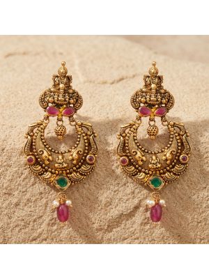 Antique Lakshmi Stone Gold Drops