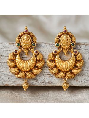 Antique Gold Chandbali Drops 