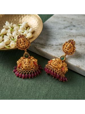 Traditional Bridal Gold Jhumka Drops