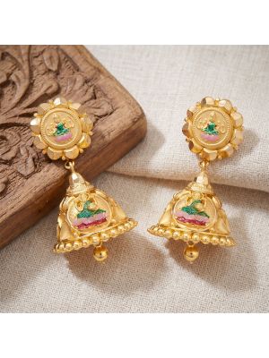 Traditional Antique Lakshmi Gold Jhumka