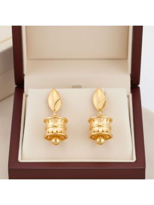 Matte Gold Cylinder  Earrings