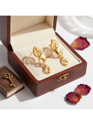 Elegant Filigree Gold Dangle Earrings