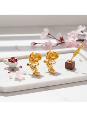 Rose Bloom Gold Earrings