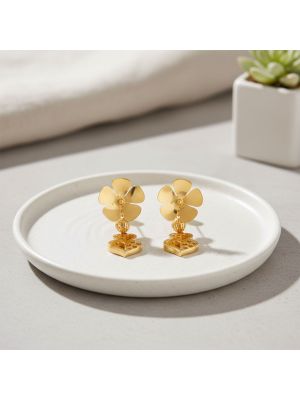 Elegant Floral and Heart Gold Drops