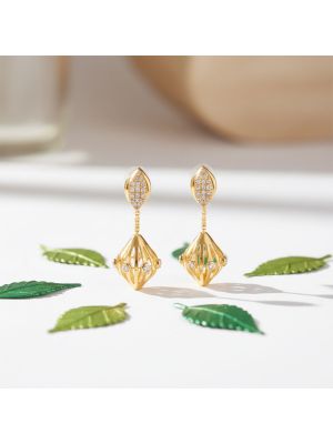 Modern Cage Motif Gold Drops