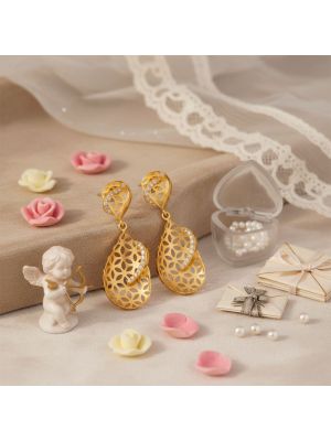Elegant Floral Filigree Gold Drops