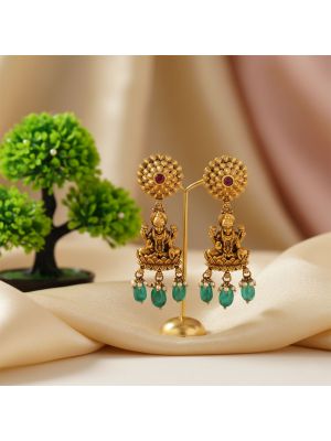 Antique Temple Gold Lakshmi Earrings