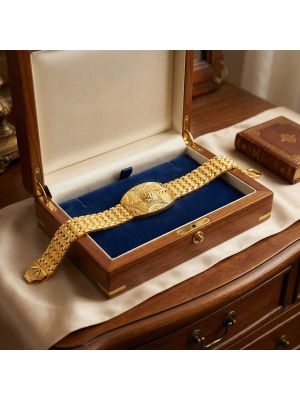 Royal Lion Motif Gold Bracelet