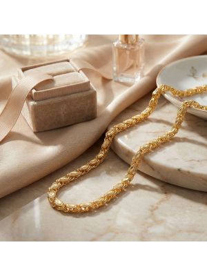 Fancy Leaf Cutting Gold Chain