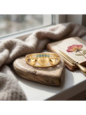 Triple Heart Gold Casting Ring