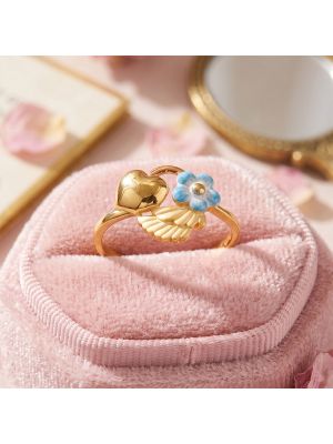 Gold Casting Floral Heart Ring
