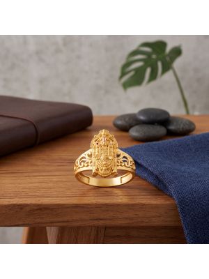 Sacred Perumal Casting Gold Ring