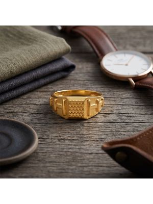 Infinite Prestige Grid Casting Gold Ring