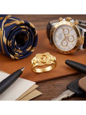 Modern Automotive Emblem Casting Gold Ring