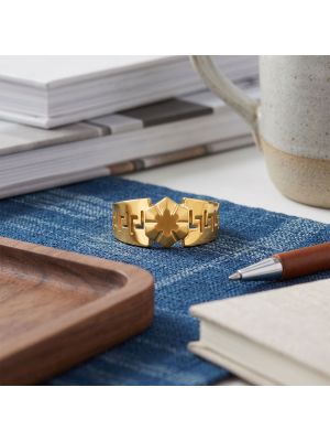 Elite Star Hexagon Casting Gold Ring
